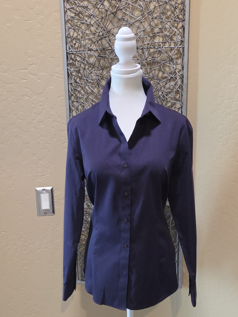 Coldwater Creek No-iron Women's Classic Button-Up Shirt In Purple